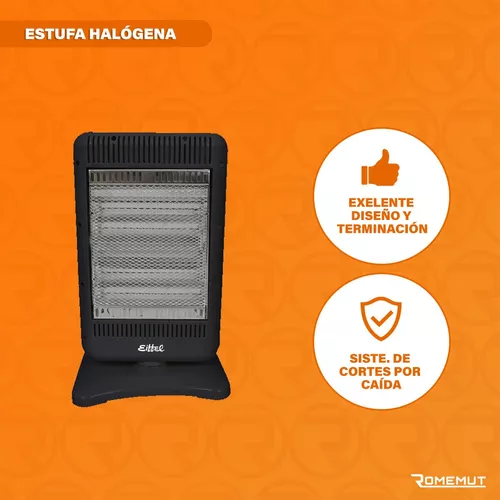 Estufa Halogena Fija 800/1600 Watts de 4 Velas