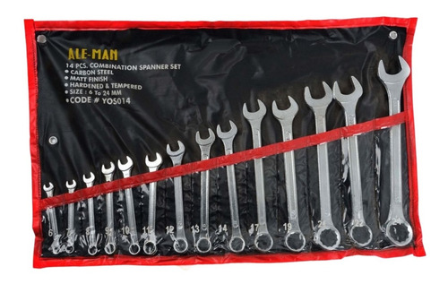 Llave Combinada 14pcs Ale-man (6-24mm)