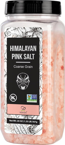 Sal Del Himalaya Soeos - Grano Grueso, 20 Oz, Sal Rosa Del H