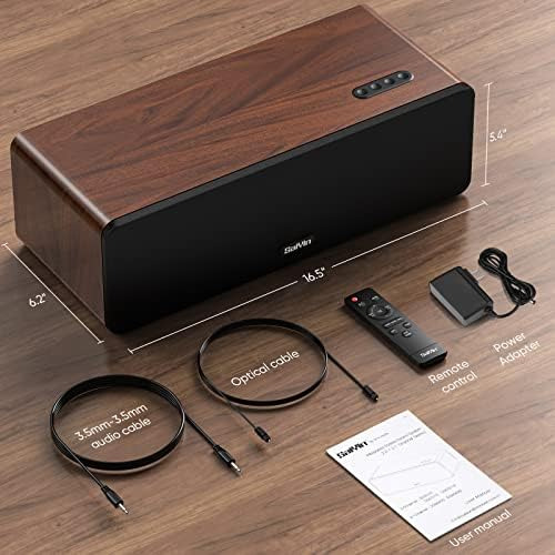 Saiyin Barras De Sonido Para Tv, 16.5 Altavoces De Madera Pa