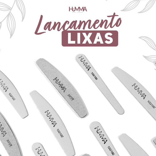 5 Lixa De Vidro Unhas Humma Manicure Alongamento Premium