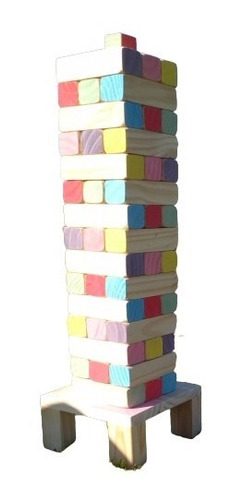 Juego Grande Yenga Jenga Con Banco! Dado! Y De Colores!! Rjc