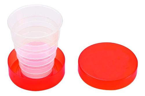 Vaso Plegable De Plástico Para Exteriores De 100 Ml Clr Rojo