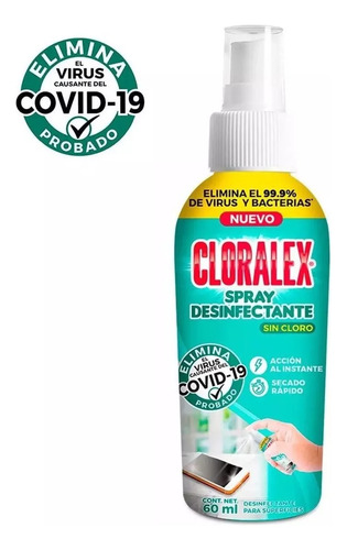 5 Cloralex Spray Desinfectante De Bolsillo 60ml Sanitizante