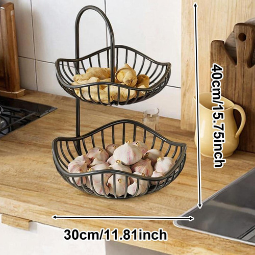 Cesta De Frutas De 2 Escalonadas Soporte De 30 Cmx40cm