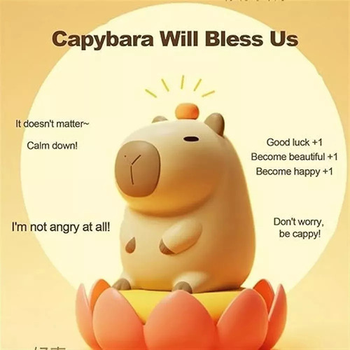 Lámpara De Noche De Silicona Capybara Con Control Táctil.