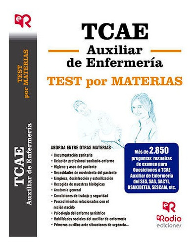 Libro Tcae. Auxiliar De Enfermeria. Test Por Materias - S...