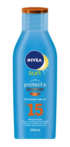 Protetor Solar Nivea Sun Protect & Bronze Fps15 200ml