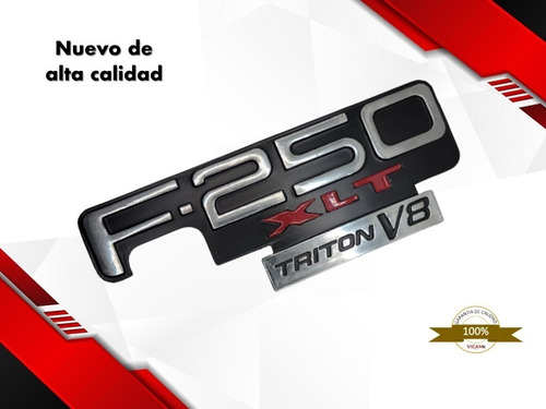 Emblema Compatible Ford F-250 Xlt Triton V8 92-03 Izquierdo