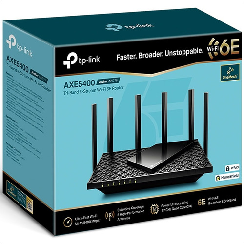 Router Tp-link Ax5400 Wi-fi 6e Tri-band Gigabit Archer /v