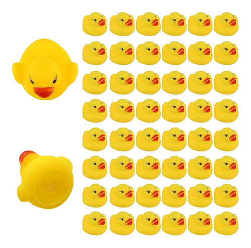 50 Patitos De Baño De Goma Amarillos Lindos, 50 Piezas