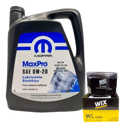 Filtro Wix + Cambio Aceite Mopar 0w20 Fiat Cronos Argo 1.3