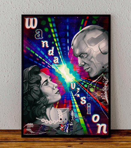 Cuadro 33x48 Poster Enmarcado Wanda Vision Serie Marvel