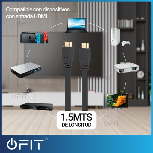 Imagen 3 de 10 de Cable Hdmi 1.5m Con Filtro Mallado