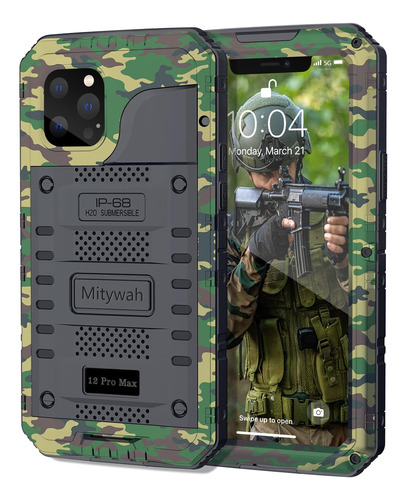 Funda Mitywah Para iPhone 12 Pro Max Camo