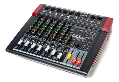 Consola Potenciada Mixer 8 Canales Stereo 150w