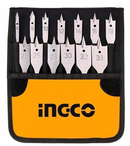 Juego Mechas Chatas Madera Ingco Industrial 13pc Akd4130 - S