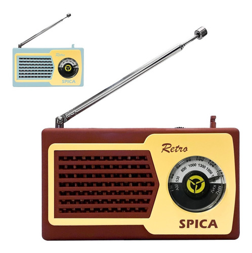 Radio Portatil Retro Vintage Spica Sp580 Am/fm Pila Colores Color Bordó