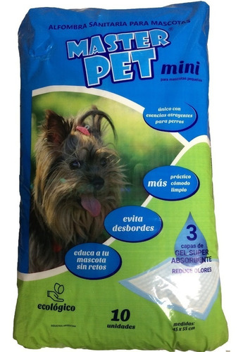 Paños Pañales Perro Entrenamiento 45x55 Master Pet Mini X40f