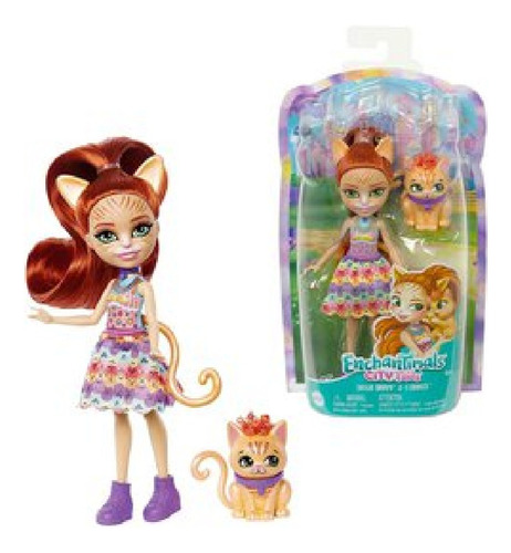 Muñeca Enchantimals City Tails Tarla Tabby + Mascota