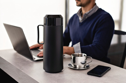 Bule Garrafa Térmica Vidro Exata 1l Café Cha Etc Tramontina Cor Preto