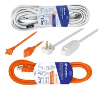 Comprar Extensión Eléctrica 10 M Blanca Con Extensión Uso Rudo 2 Mts