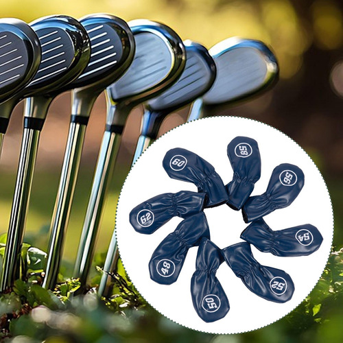 8 Piezas Golf Golf Iron Club Cubiertas De Azul Oscuro