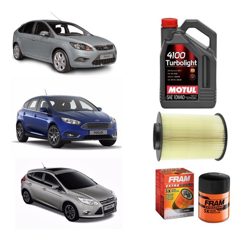 Kit 2 Filtros Ford Focus 1.6 Y Motul 10w40 X4 Litros