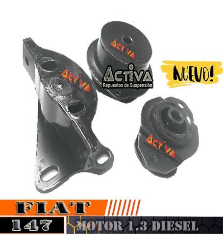 Kit 3 Soportes Motor Caja Fiat 147 Diesel 1.3