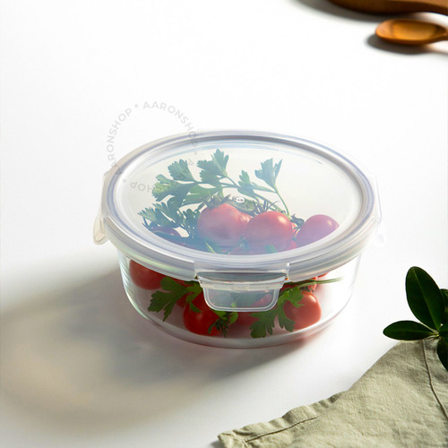 Conjunto 5 Potes Transparente Com Fechamento Hermético 577ml