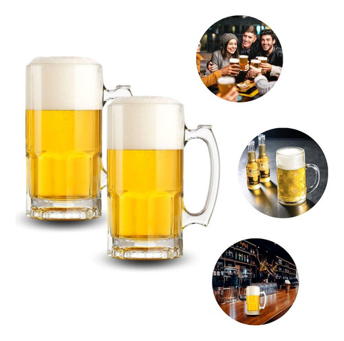 Vasos X2 Cervecero Cristal Premium Vasos Cerveza Grande