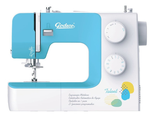 Imagen 1 de 1 de Máquina de coser recta Godeco Talent portable blanca y celeste 220V