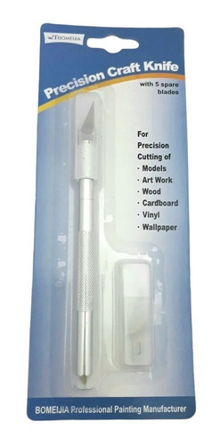 Imagen 5 de 5 de Cutter Bisturi Trincheta Metal Set + 6 Cuchillas + Capuchon