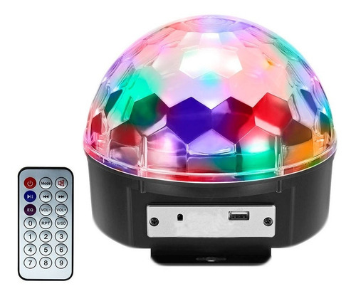 Imagen 1 de 10 de Bola Led Rgb Audioritmica Usb Sd Luz + Parlantes Pendrive