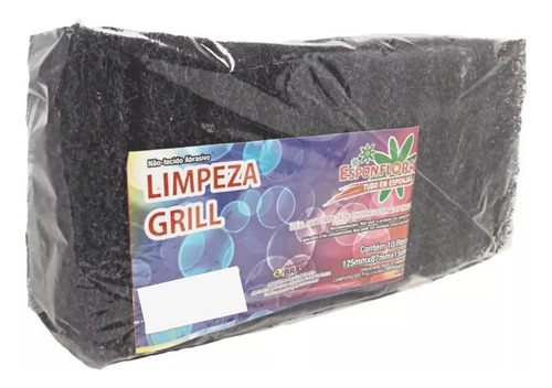10 Unid. Esponja Fibraço Limpa Grill Chapas Grelha Fibra Lt