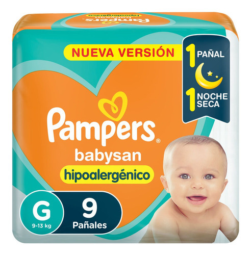 Pampers Babysan Pañales Hipoalergénicos Talle G 9 Unidades Género Sin género Tamaño Grande (G)
