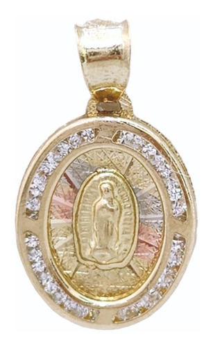 Medalla Oro De 10k Virgen Guadalupe Oro Cadena Regalo 004