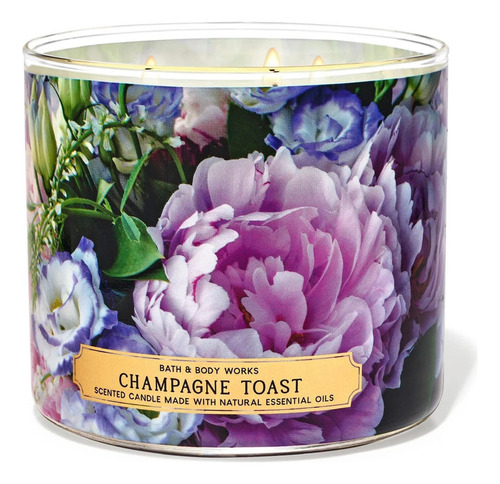 Vela Aromática De 14.5 Oz Bath And Body Works Azul Oscuro Lisa Champagne Toast