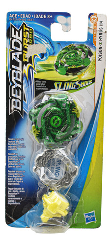 Beyblade Burst Turbo Poison-x Hyrus H4 Sling Shock Hasbro Cd Color Verde