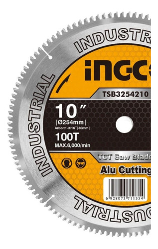 Disco Circular P/aluminio 10'' X 100 Dts Ingco Tsb3254210