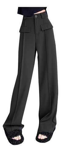 Pantalones Transpirables Con Botones A La Moda Para Mujer, C