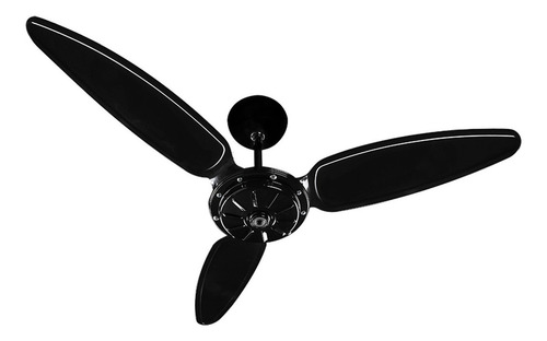 Ventilador de teto Ventisol Comercial preto com 3 pás de plástico, 96 cm de diâmetro 127 V