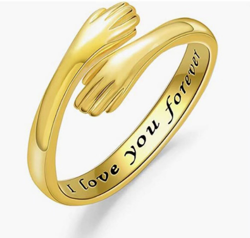 Anillo Plata 925 Abrazo Manos Amor I Love You Forever 