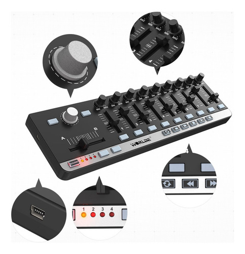 Hf Controlador Midi Usb Mini Control Portátil Easycontrol.9