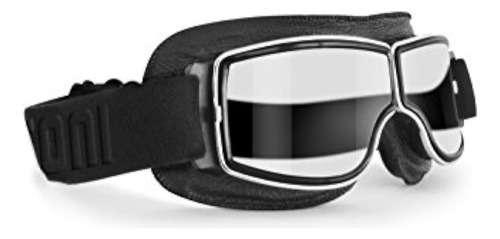 Gafas De Moto Bertoni De Piel Negra