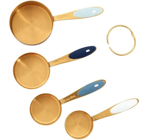 Imagen 4 de 8 de Set De Tazas Medidoras Metalicas Doradas Wilton Titanweb