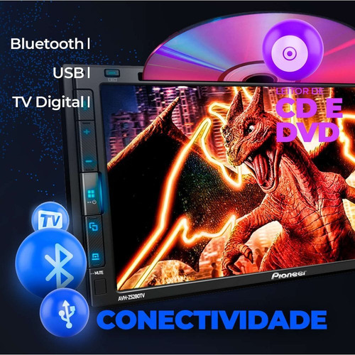 Imagem 4 de 10 de Central Pioneer Avh-z5280tv Gps Dvd Completa Tucson 05 A 13