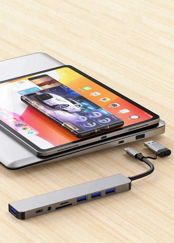 Hub Adaptador Usb Tipo C 8 En 2 Para Mac Macbook Windows
