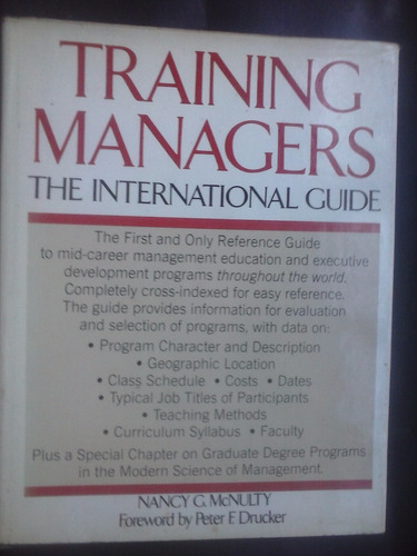 Training Managers The International Guide - Nancy Mcnulty 