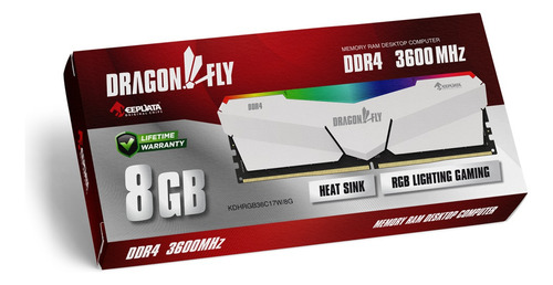 Mem Desk Ddr4 8gb 3600mhz Keepdata Kdhrgb36c18w/8g Cl 18